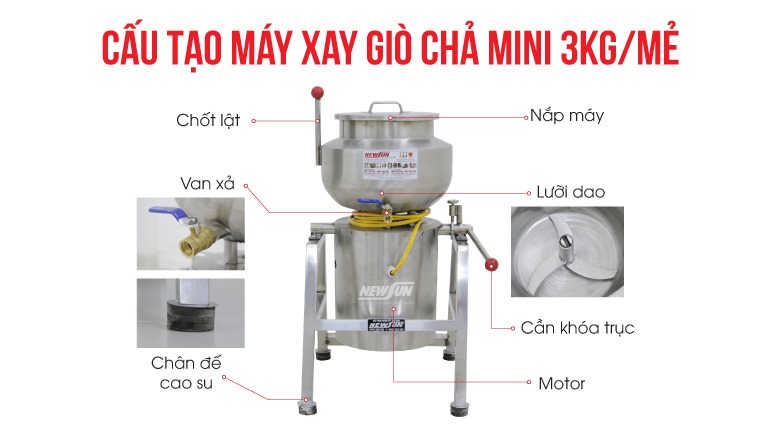 Cấu tạo máy xay giò chả 3kg Cấu tạo máy xay giò chả 3kg