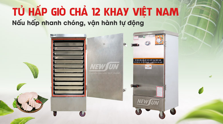 Giới thiệu hình ảnh tủ hấp giò chả 12 khay Giới thiệu hình ảnh tủ hấp giò chả 12 khay