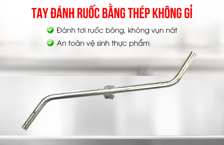 Tay đánh ruốc bằng thép không gỉ giúp đánh tơi ruốc nhanh chóng Tay đánh ruốc bằng thép không gỉ giúp đánh tơi ruốc nhanh chóng