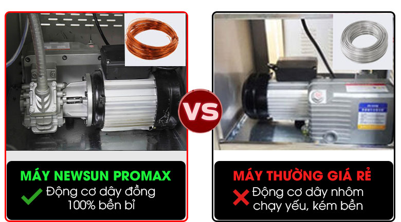 Máy đóng gói và hút chân không ruốc Động cơ dây đồng 100%