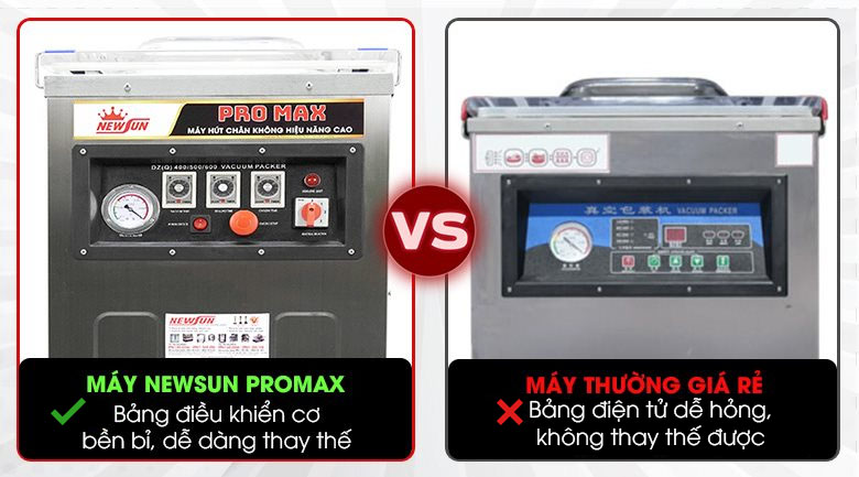 Máy đóng gói và hút chân không ruốc Bảng điều khiển cơ dễ sử dụng