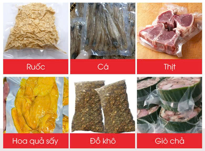 Máy đóng gói và hút chân không ruốc Đóng gói và hút chân không đa dạng các loại thực phẩm