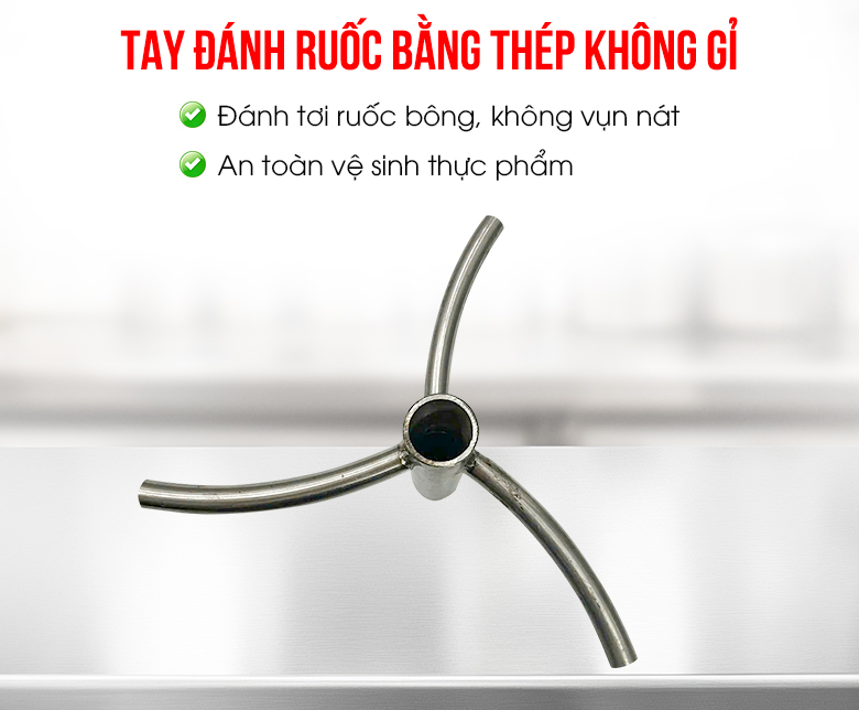 Tay đánh ruốc 3 cánh bằng thép không gỉ Tay đánh ruốc 3 cánh bằng thép không gỉ
