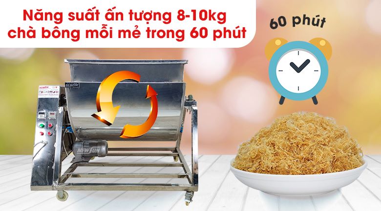 Máy sấy chà bông 10kg cho năng suất chà bông ấn tượng Máy sấy chà bông 10kg cho năng suất chà bông ấn tượng