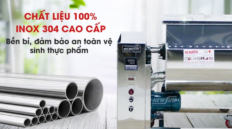 Chất liệu chế tạo máy từ inox 304 cao cấp 100% Chất liệu chế tạo máy từ inox 304 cao cấp 100%