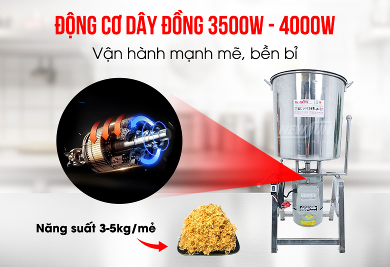 Động cơ dây đồng có công suất cao, hoạt động mạnh mẽ Động cơ dây đồng có công suất cao, hoạt động mạnh mẽ