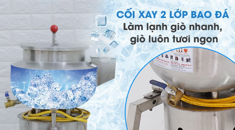 Cối xay hai lớp chắc chắn với khoang bỏ đá lạnh Cối xay hai lớp chắc chắn với khoang bỏ đá lạnh