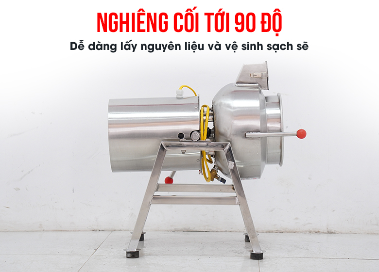 Cối có thể nghiêng tới 90 độ giúp dễ dàng lấy nguyên liệu Cối có thể nghiêng tới 90 độ giúp dễ dàng lấy nguyên liệu