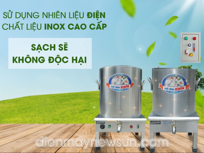 Nồi luộc thịt làm ruốc Chất liệu inox cao cấp