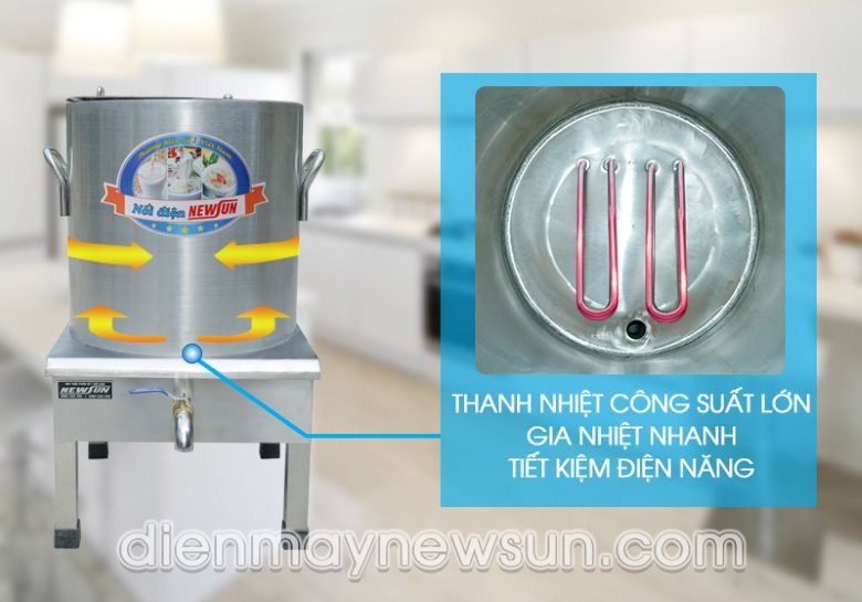Nồi luộc thịt làm ruốc Gia nhiệt nhanh chóng