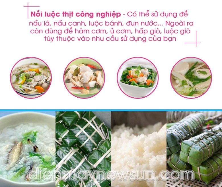 Nồi luộc thịt làm ruốc Nấu đa dạng các loại thực phẩm