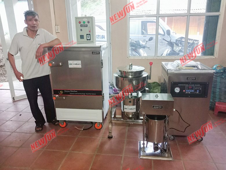Tủ hấp thịt làm chà bông Hình ảnh thực tế khách hàng và tủ hấp thịt làm chà bông
