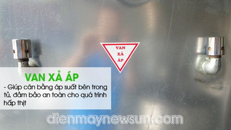Tủ hấp thịt làm chà bông Van xả áp