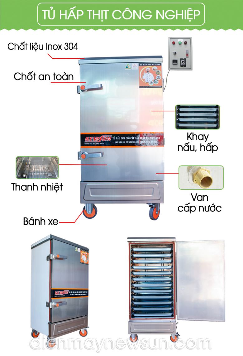 Tủ hấp thịt làm chà bông Tủ hấp thịt làm chà bông bằng điện