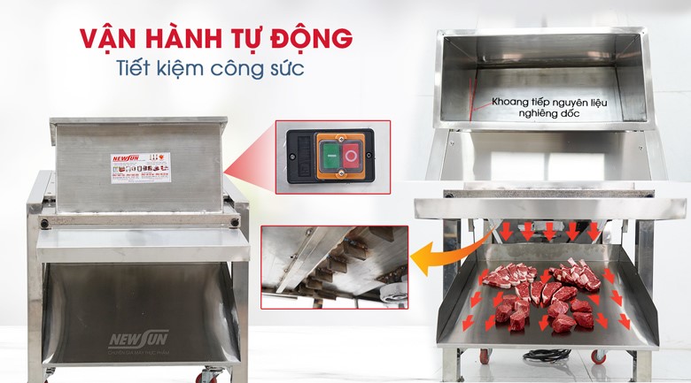 Máy chặt mỡ đông lạnh 1,5kW (hàng Việt Nam) Cơ chế vận hành tự động