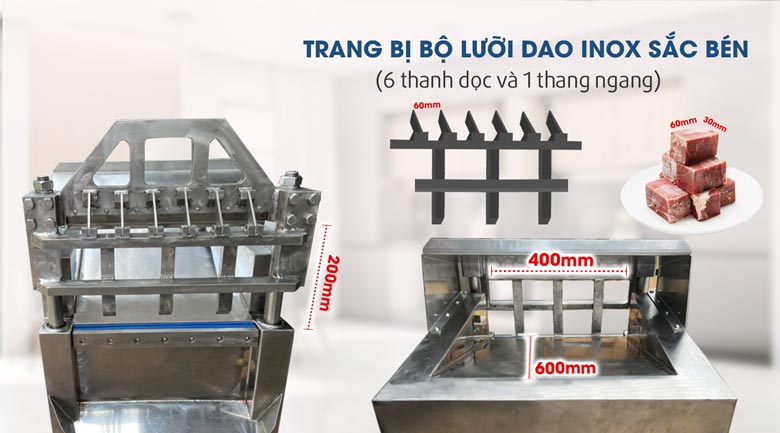 Bộ lưỡi dao sắc bén giúp chặt mỡ ngọt và nhanh