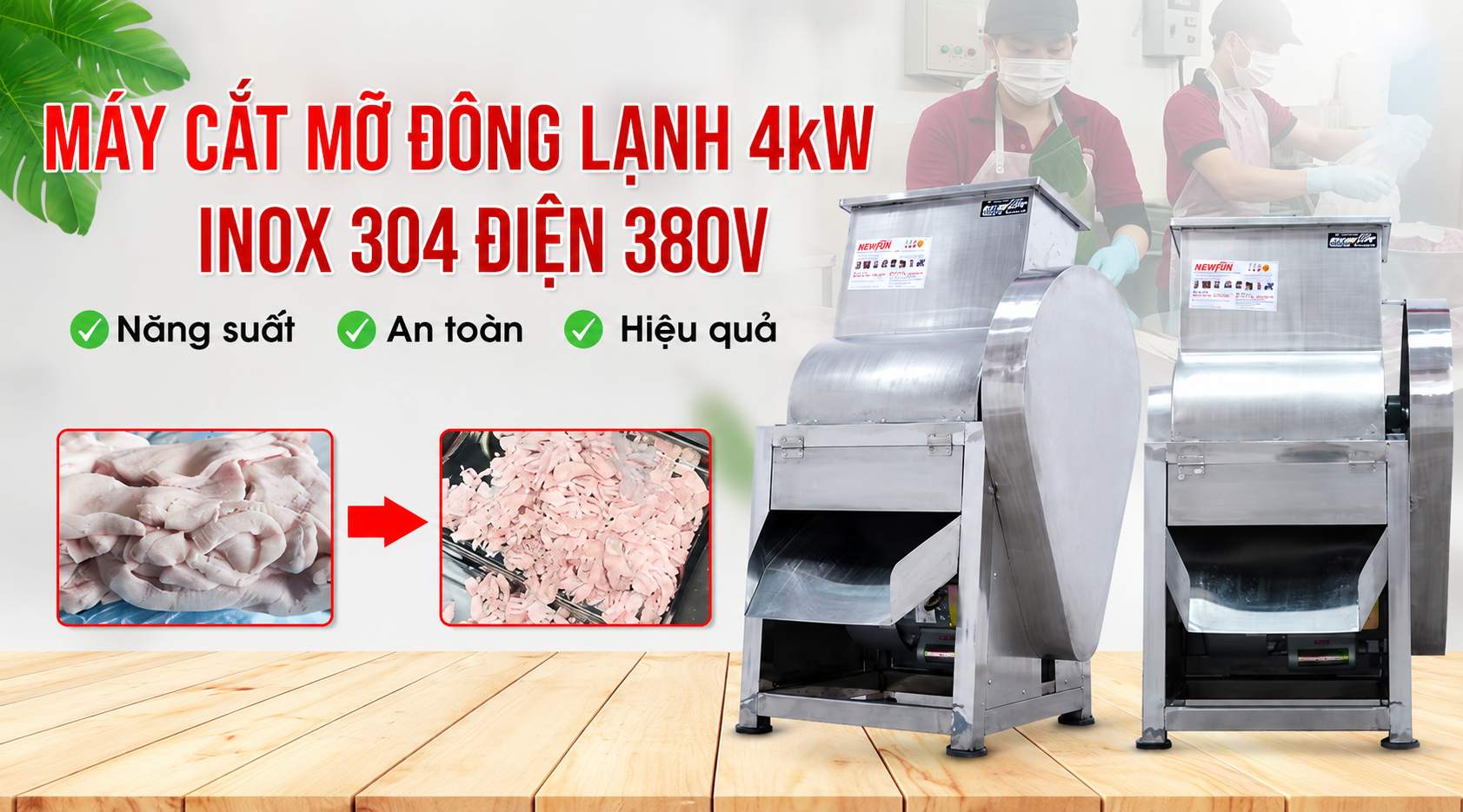 Máy chặt mỡ đông lạnh 4kW