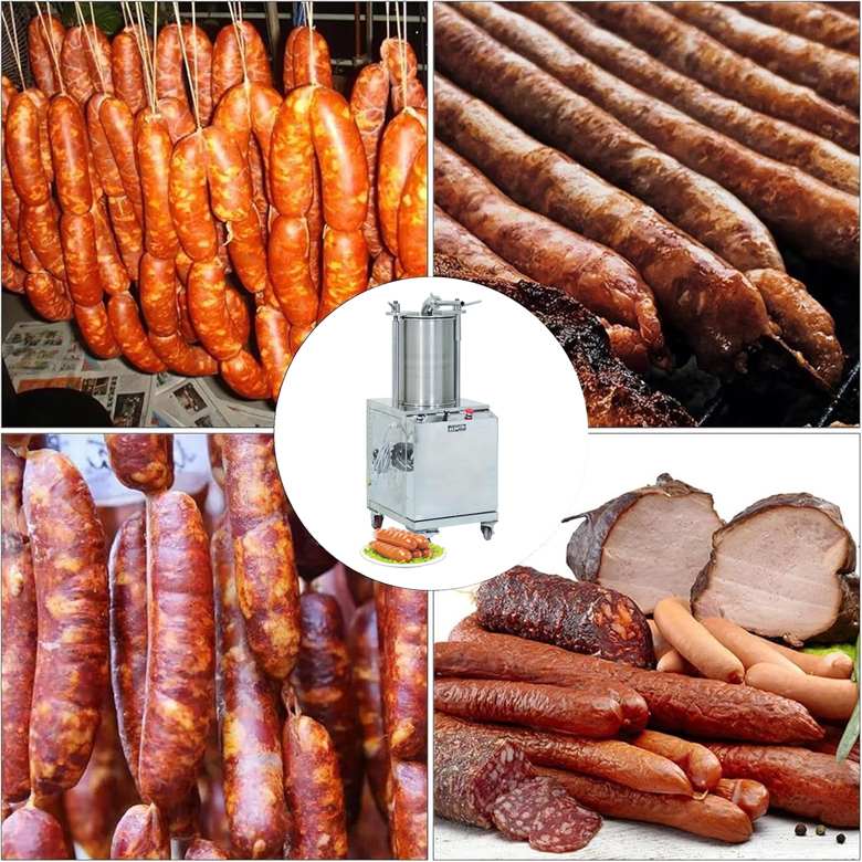 Sử dụng máy đùn xúc xích thủy lực SE180 (300kg/h) sản xuất xúc xích hiệu quả hơn Sử dụng máy đùn xúc xích thủy lực SE180 (300kg/h) sản xuất xúc xích hiệu quả hơn