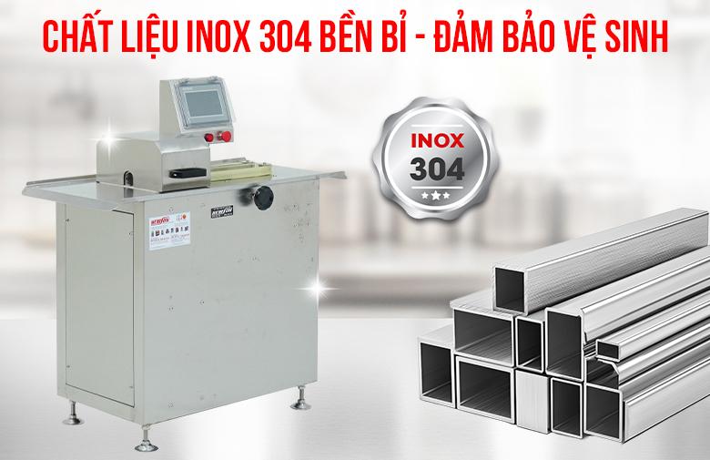 Thân máy chế tạo từ chất liệu inox 304 bền bỉ
