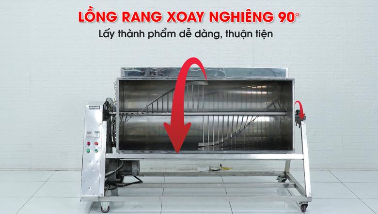 Bộ phận lồng rang thiết kế nghiêng được tới 90 độ