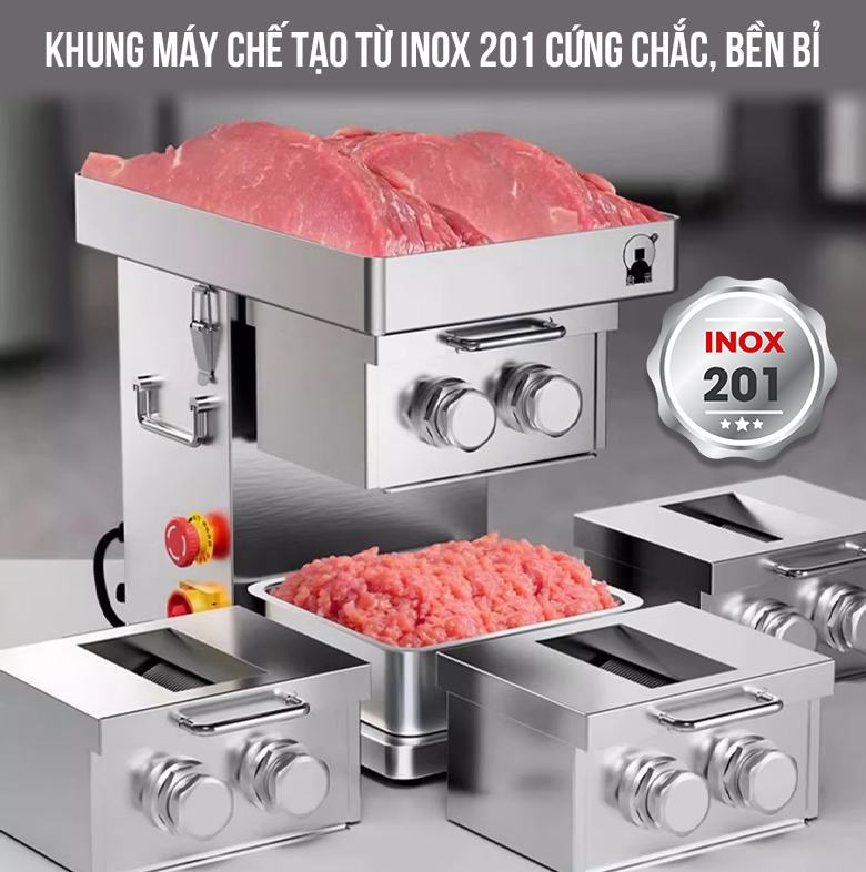 Máy thái thịt tươi sống RQ-III (dao kép) Thân máy inox 201 của máy thái thịt tươi sống RQ-III