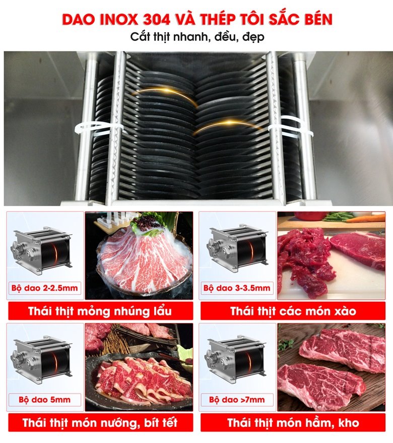 Bộ dao máy thái thịt tươi sống DQ-8N sắc bén