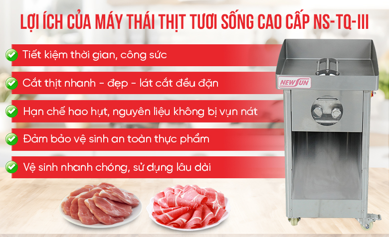 Hiệu quả khi sử dụng máy thái thịt tươi sống TQ-III