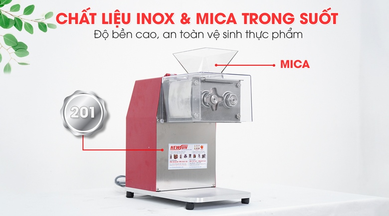 Chất liệu inox có độ bền cao, đảm bảo an toàn vệ sinh thực phẩm 