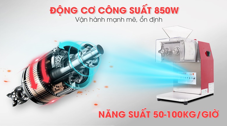 Động cơ 850W mạnh mẽ của máy DQ90