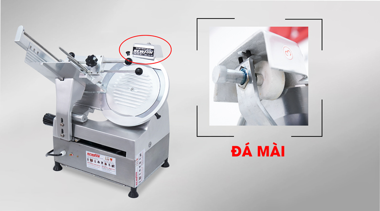 Máy thái thịt se lạnh tự động QH-300AS Thiết bị QH-300AS được trang bị đá mài gắn trực tiếp trên máy