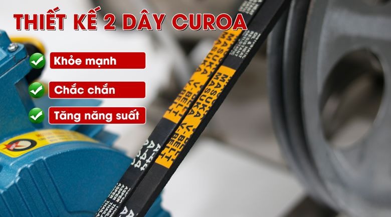 Máy xay đùn thịt Việt Nam MXĐTVN-32N 3kW chính hãng Hệ thống dây curoa kép giúp máy truyền lực ổn định hơn