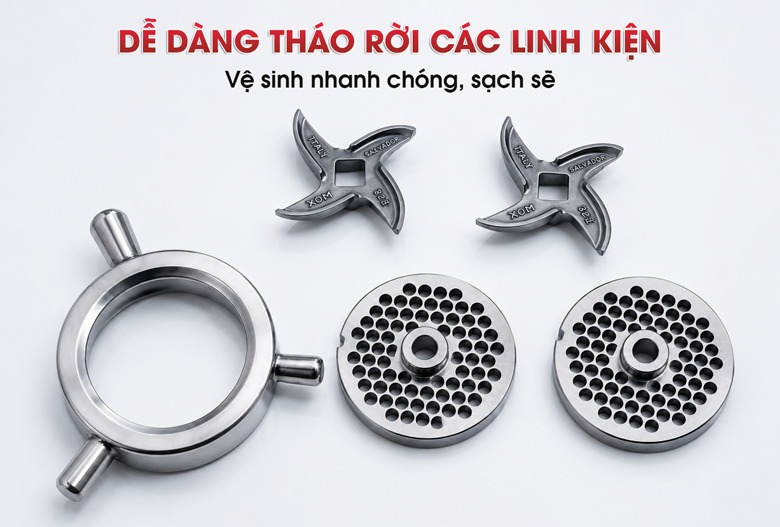Máy xay đùn thịt Việt Nam MXĐTVN-32N 3kW chính hãng Dễ dàng tháo lắp các linh kiện để vệ sinh